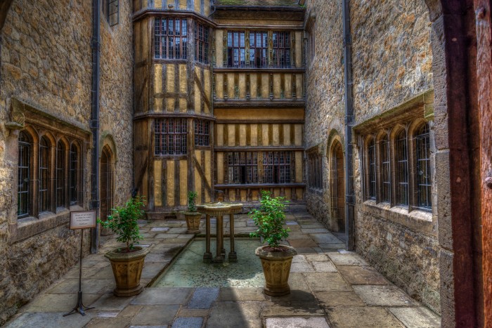 Inside Courtyard of Leeds Castle, Kent
