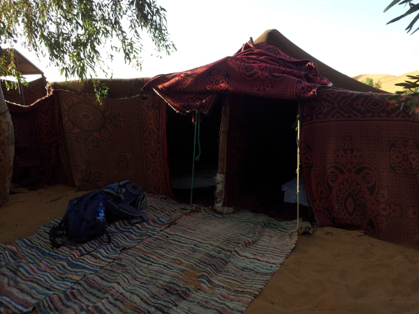 Front of our basic tent, Erg Chebbi, Sahara, Morocco