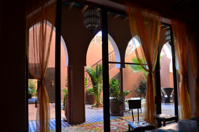 Cozy seatin area, Kasbah Ellouze, Morocco