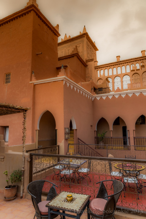 One of the patios at Kasbah Ellouze, Morocco