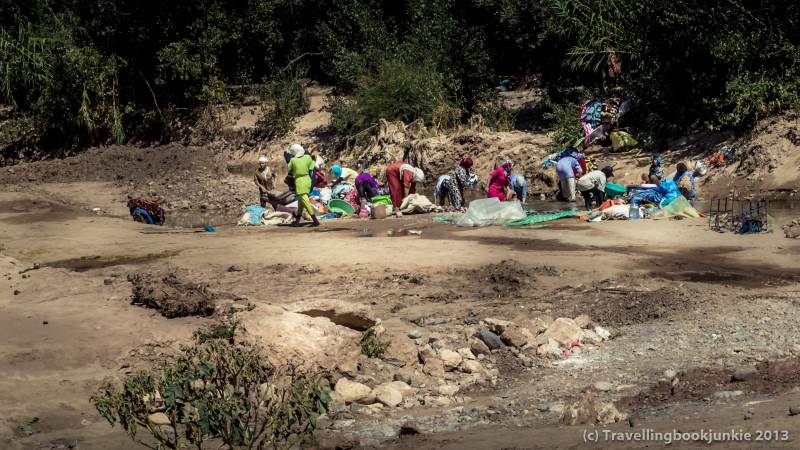 Women washing in the river morocco