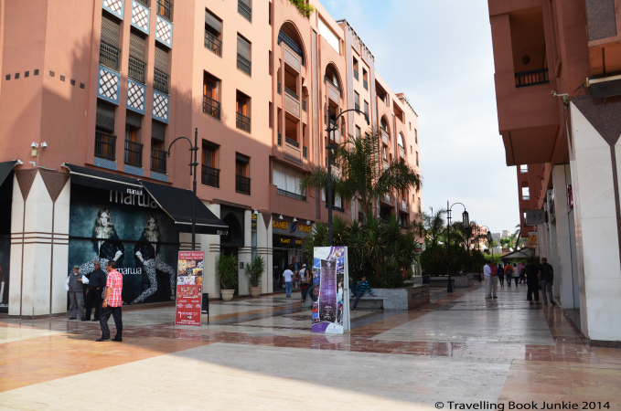 Shopping street in 'new' Marrakech, Morocco