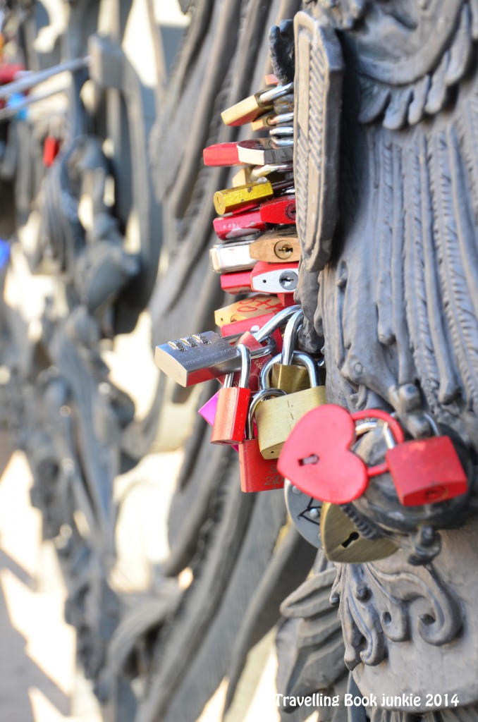 love locks of Berlin on Wilhelmstraße Bridge