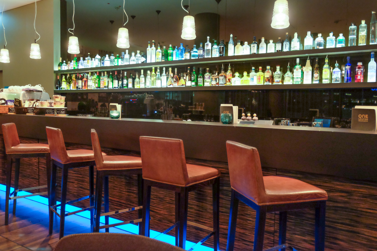 The bar area, Motel One, Essen, Germany