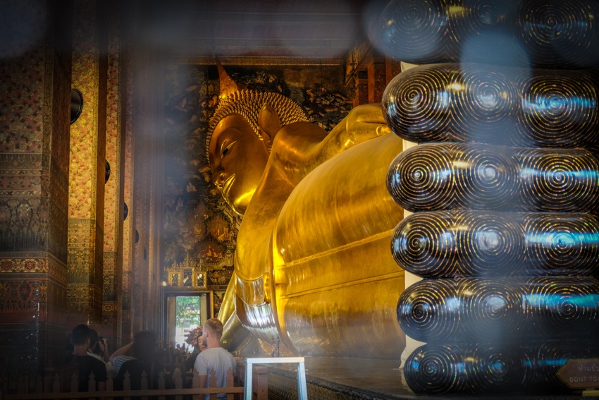 Golden reclining Buddha, Wat Pho, Bangkok, Thailand, Travelling, Travel, Travelling Book Junkie