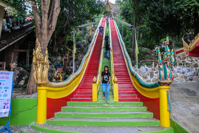 Wat Tham Sua, Wat Tham Khao Noi, temple, temples, thai, thailand, kanchanaburi, attractions, where, to, go, what, see, near, travelling, around, backpacking, best, places, top, unusual, unique travel, travelling book junkie, travel, exploring, staying, interesting, chinese, photography, photo, picture, building, stairs,