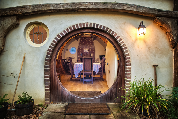 The doorway of Pod Hollow at West Stow Pods at Bury St Edmunds