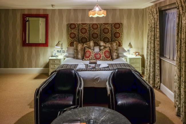 The large bed in the contemporary suite at The Angel in Bury St Edmunds