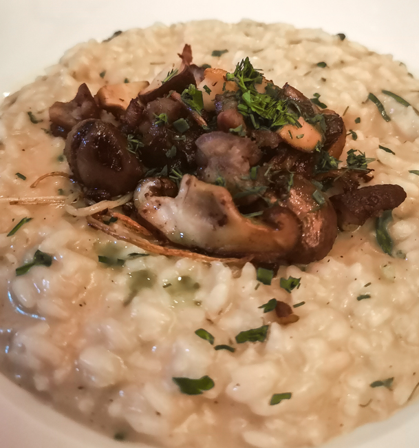 Mushroom risotto main at The Angel Bury St Edmunds