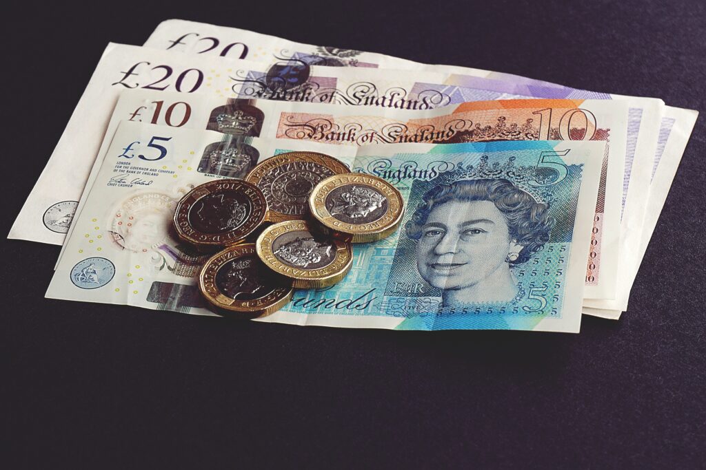 British money. £20, £10 and £5 plus some coins. Is that all your government payment is worth or are you being defrauded by your employer?