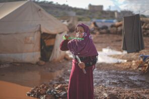 No Land to Light on by Yara Zgheib highlights the struggles faced by so many today when trying to find a safe place to live.