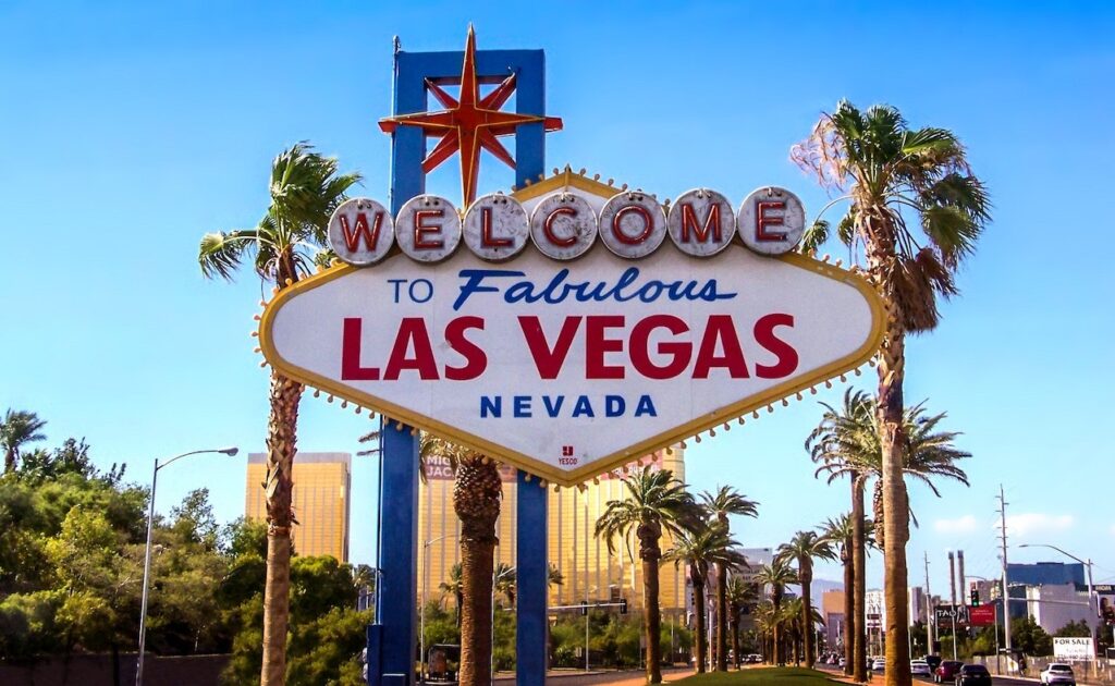 Las Vegas in the US welcome sign