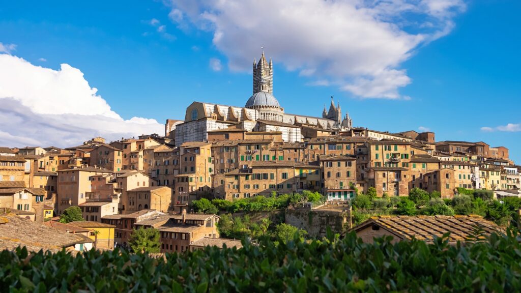 Siena in Tuscany, Italy, famed for the Palio Horse Race which takes place twice a year.
