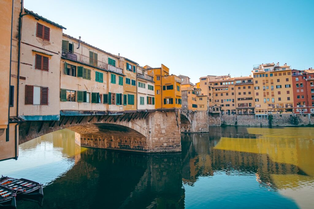 The Ponte Vecchop in Florence is perhaps one of the best known bridges in all of Italy