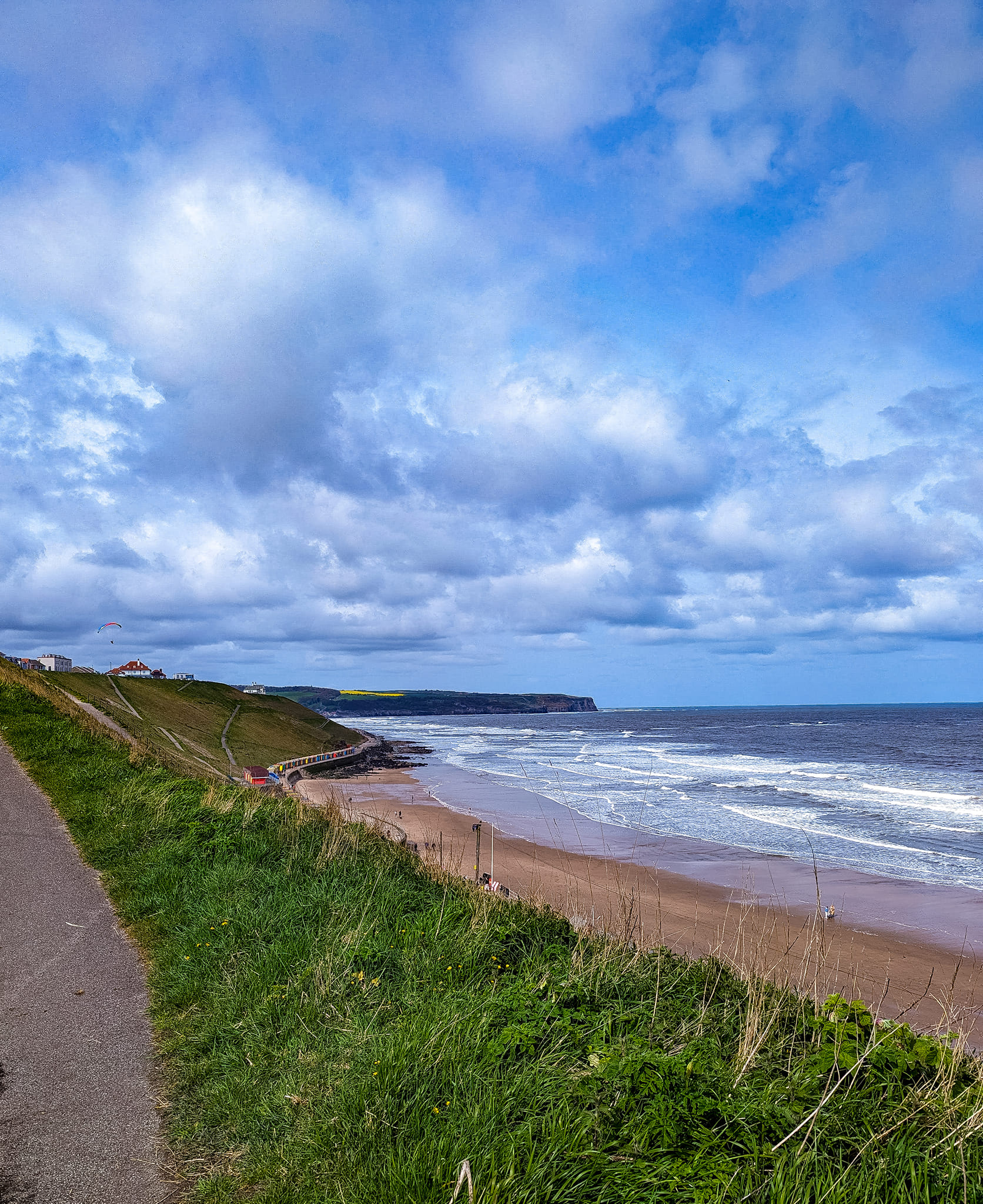 Whitby beach stretches for miles.