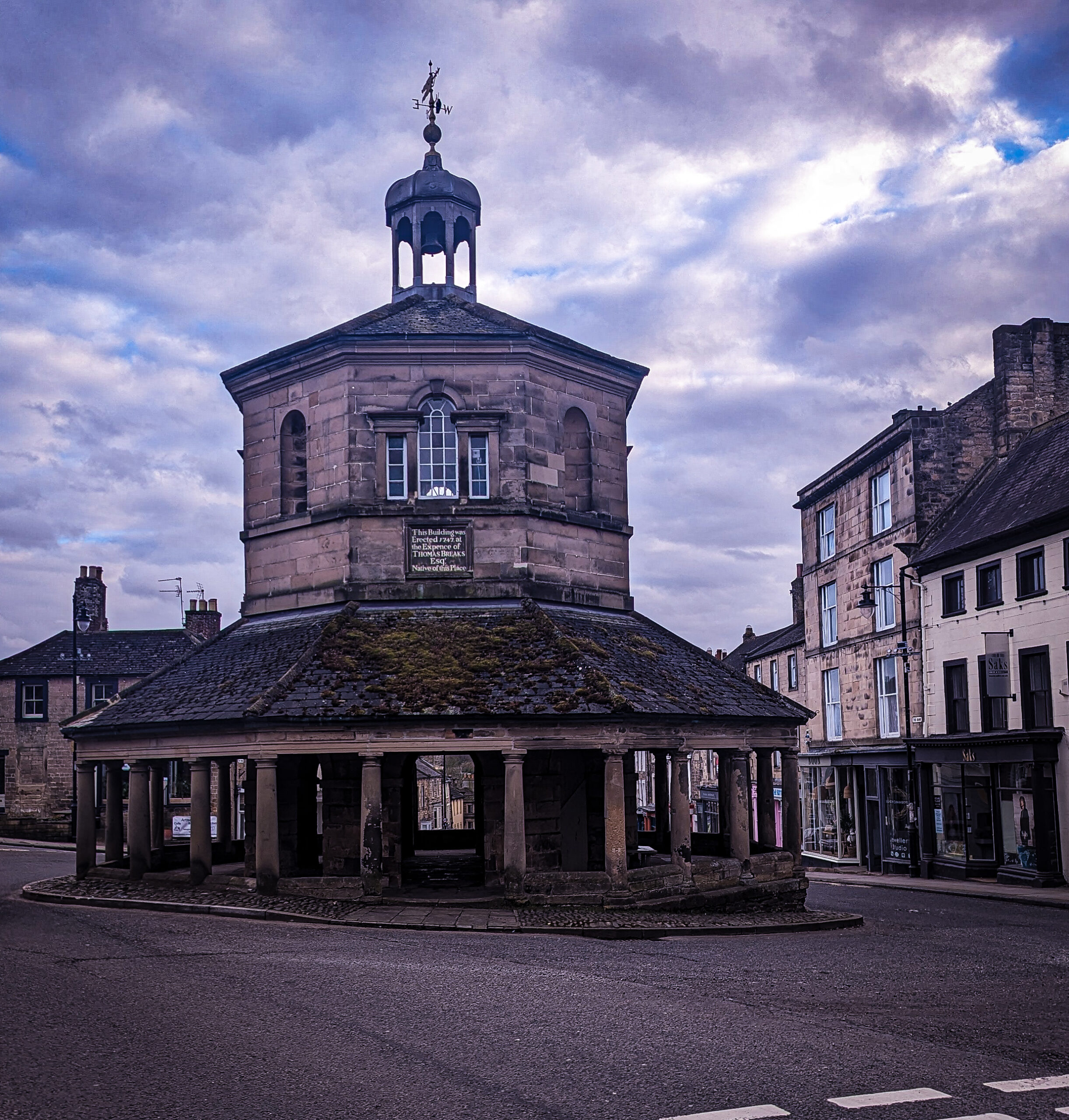 At the heart of the market town high street you will be greeted by the old market covering. This indicated the end of the high street.