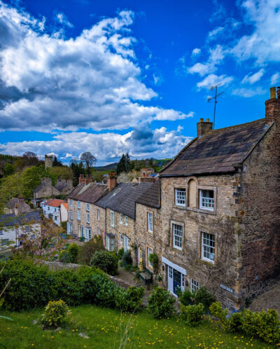 Richmond in North Yorkshire from above The Bar entrance to town