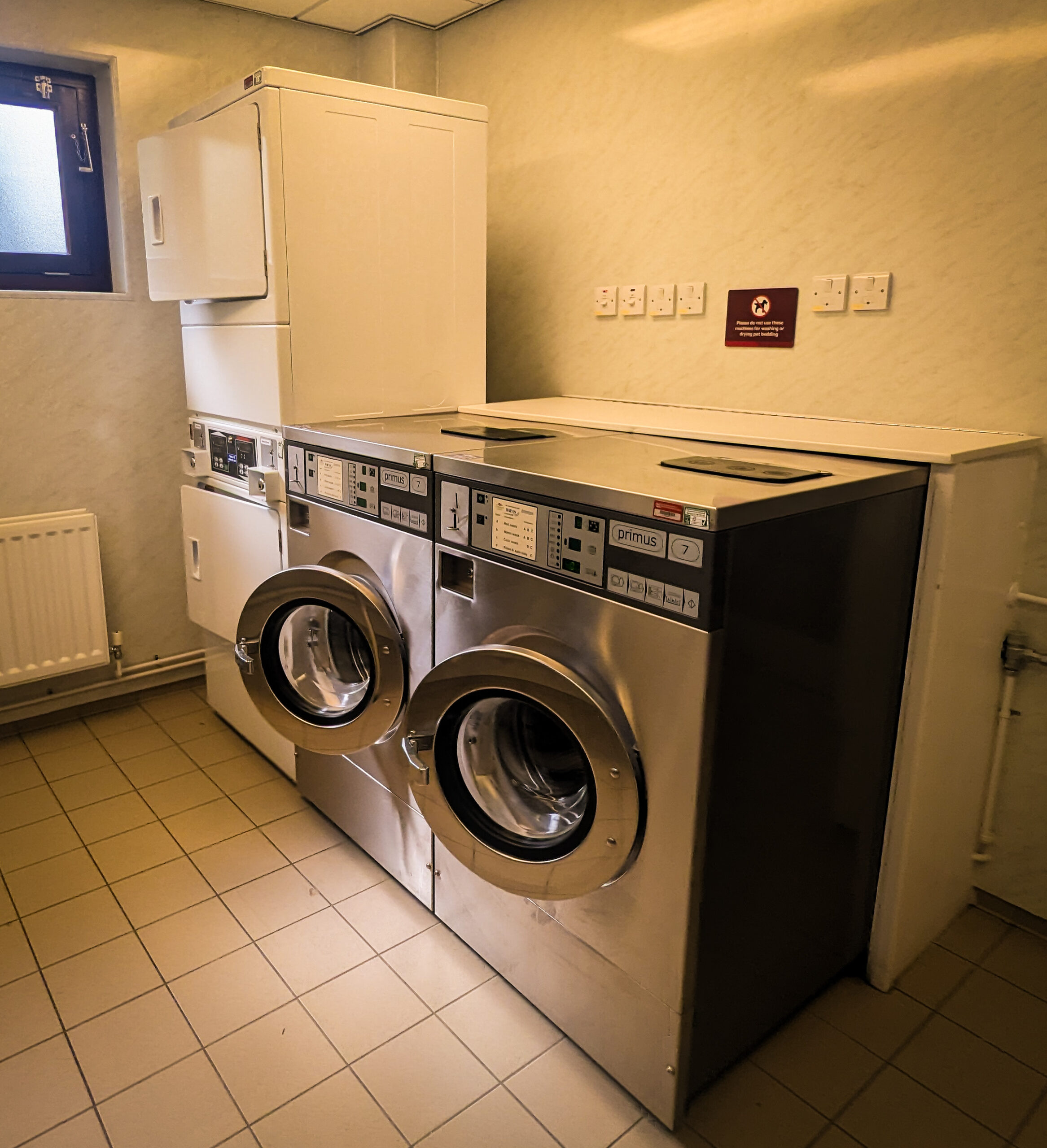 Laundry room at the York Motorhome Campsite