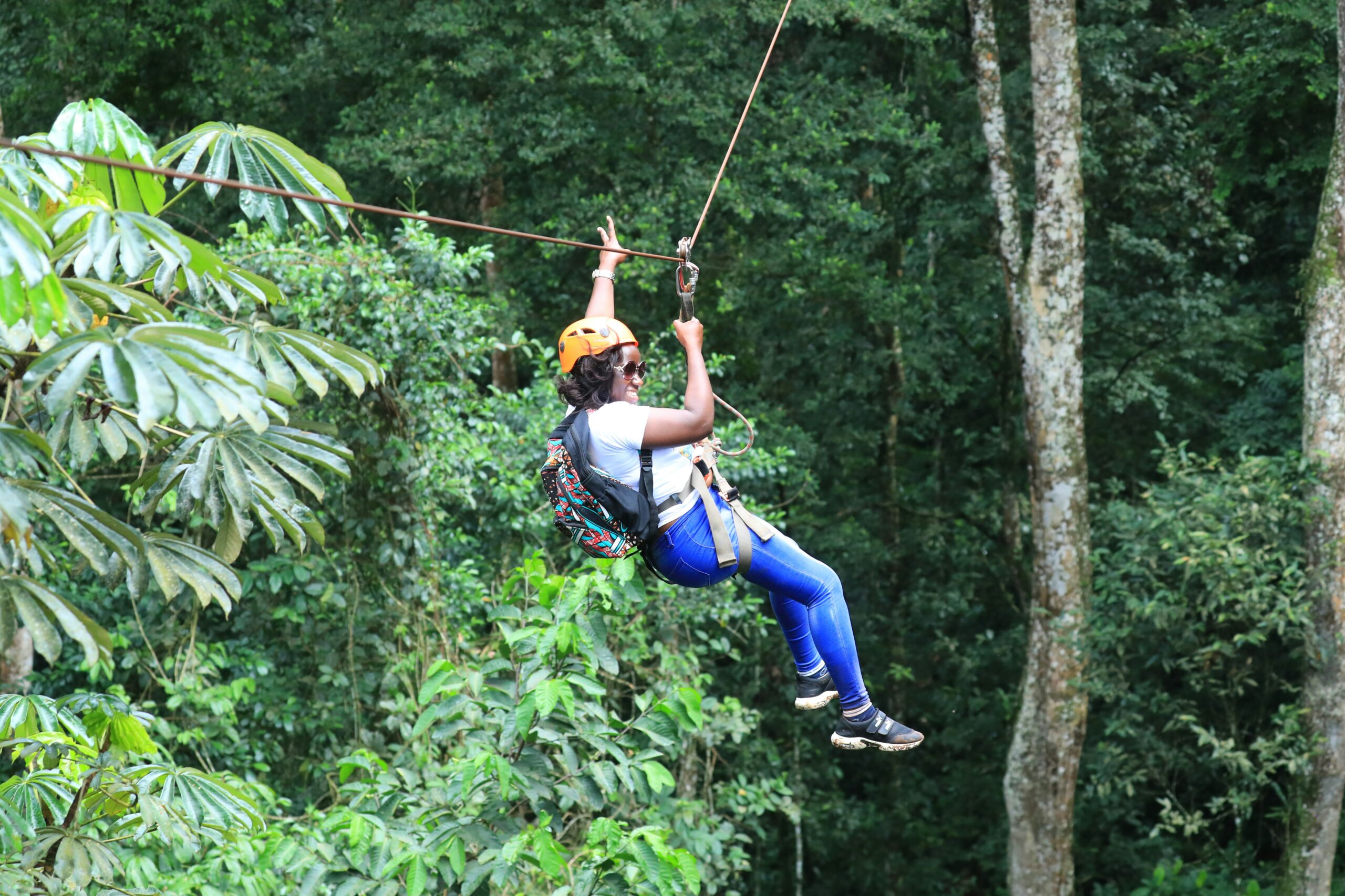 Trying zip lining on an active holiday in the UK or further afield