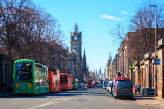 Princes Street in London where all the tours buses start