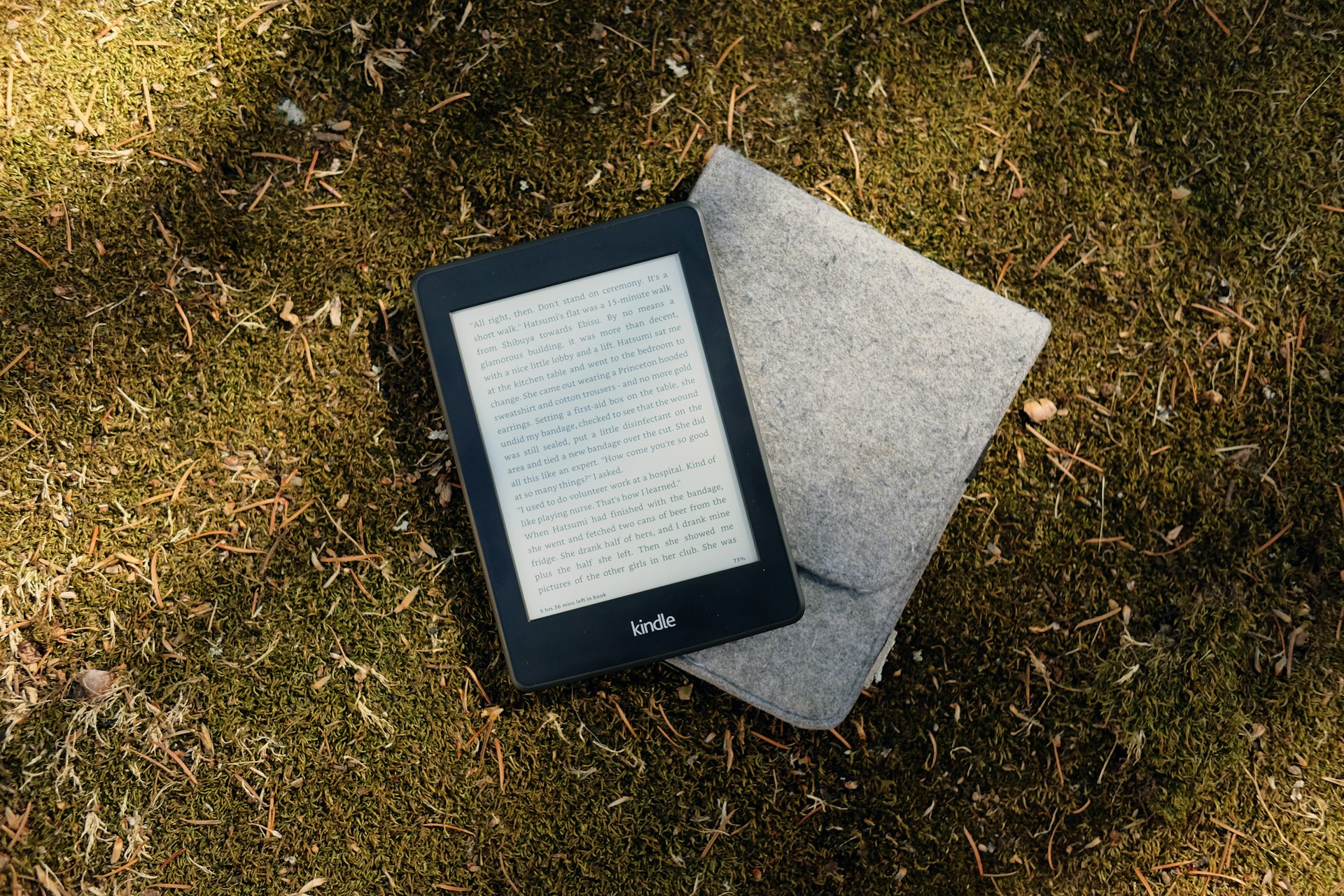Kindle with case