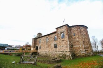 Colchester Castle in England oldest recorded town/city