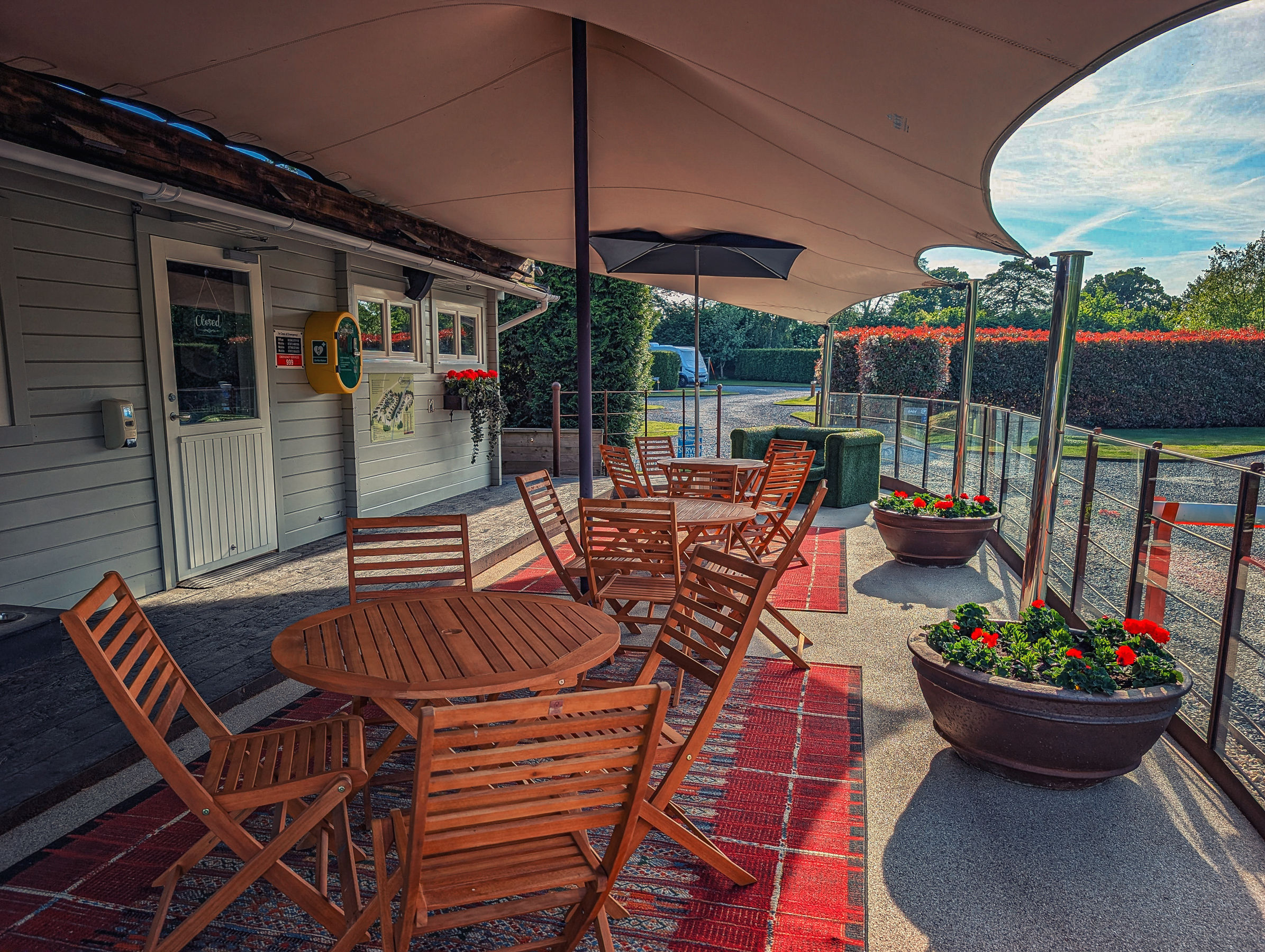 The reception area at the campsite in West Sussex